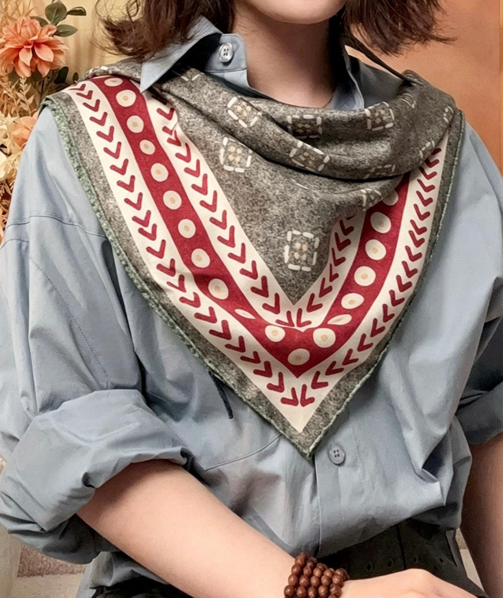 100% Mulberry Silk Scarf 27"x27" 68x68cm, Elegant Retro Twill Silk Shawl for Women, Vintage Spring Autumn Double Sided Head Scarf Gift