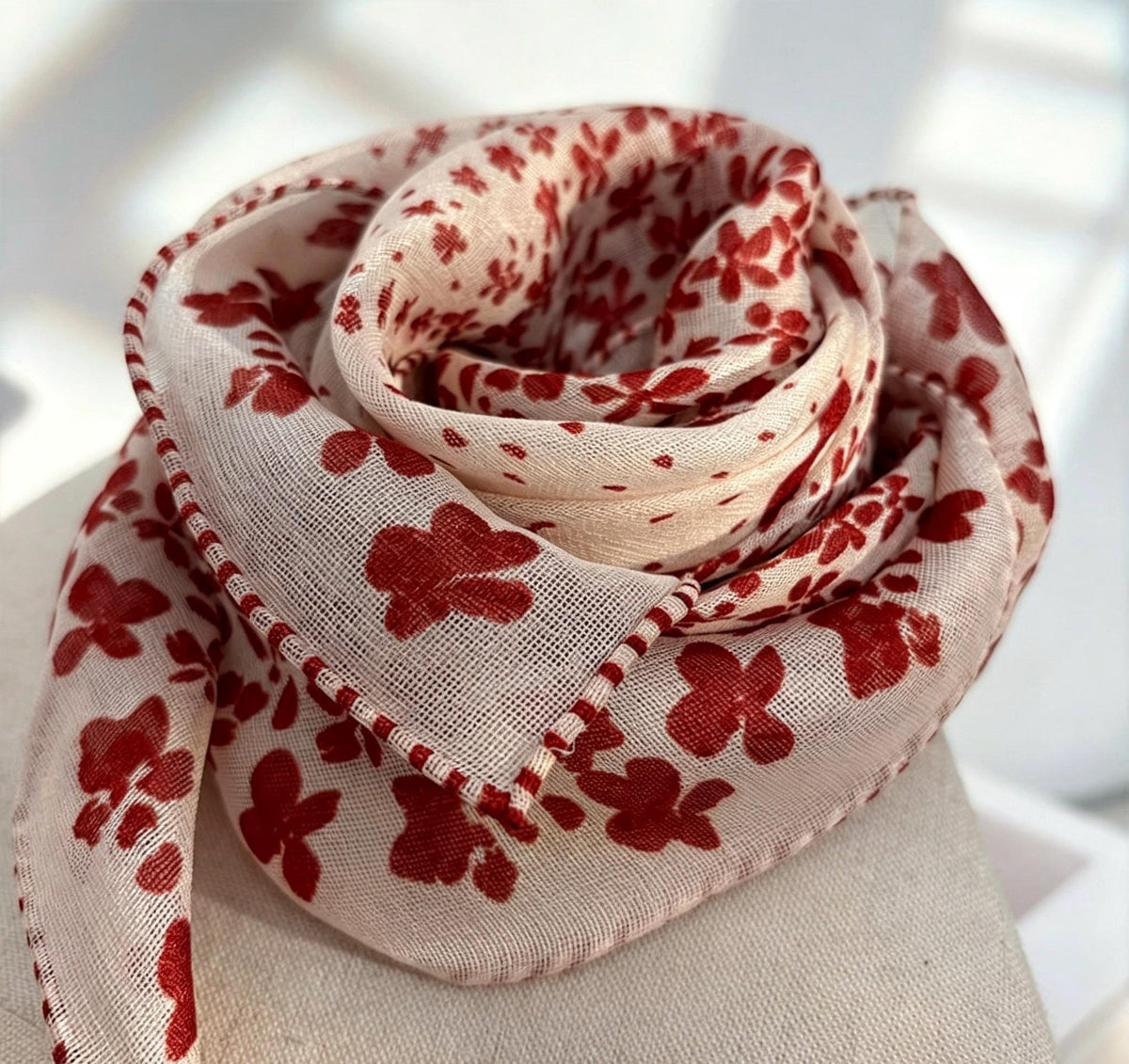 100% Mulberry Silk Scarf 25" 41" 65cm 105cm, Elegant Camellia Sheer Silk Neckerchief, Vintage Spring Summer Floral Shawl Hair Scarf Gift
