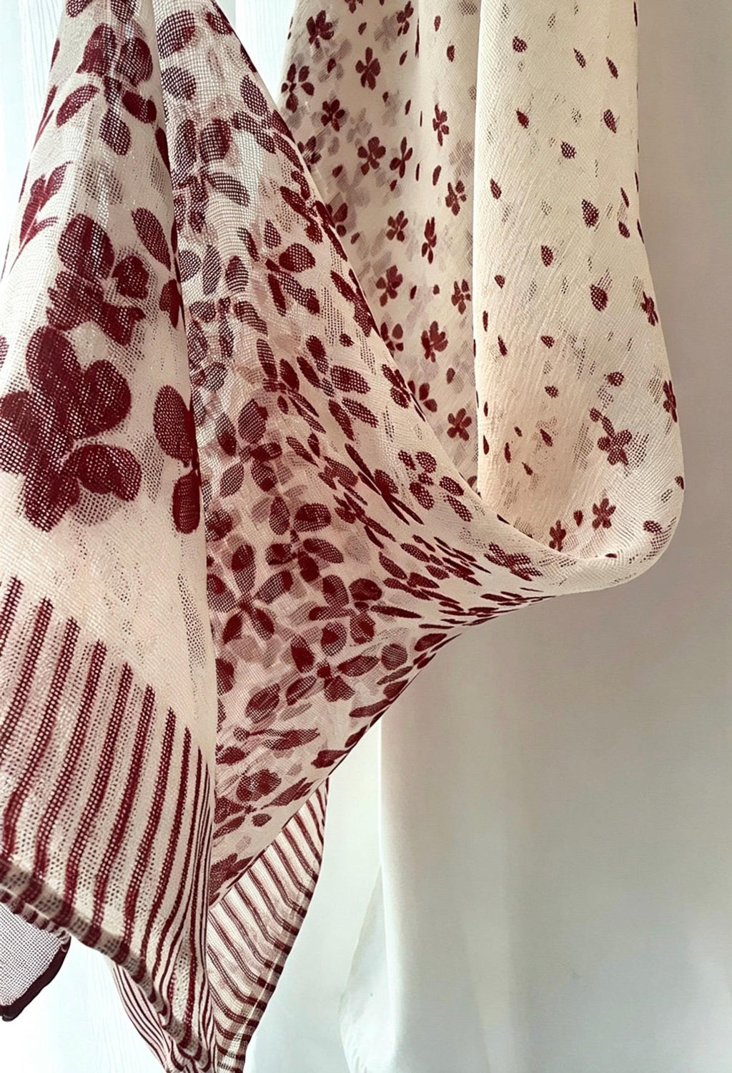 100% Mulberry Silk Scarf 25" 41" 65cm 105cm, Elegant Camellia Sheer Silk Neckerchief, Vintage Spring Summer Floral Shawl Hair Scarf Gift