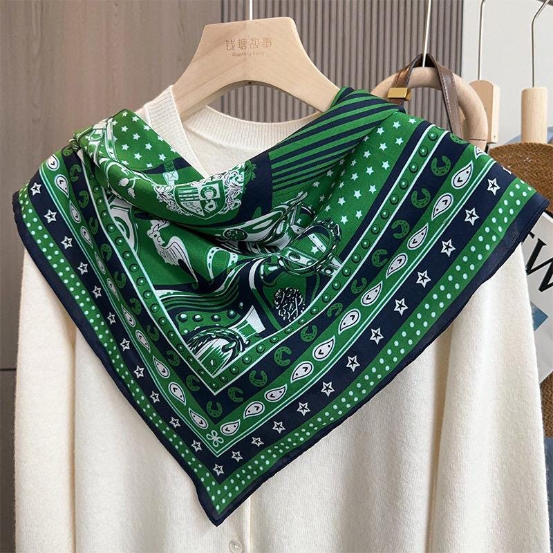 100% Silk Scarf 26"x26" 65x65cm Luxury Crepe de Chine Mulberry Silk Neckerchief Elegant Retro Artistic Shawl Bandana Gift for Her
