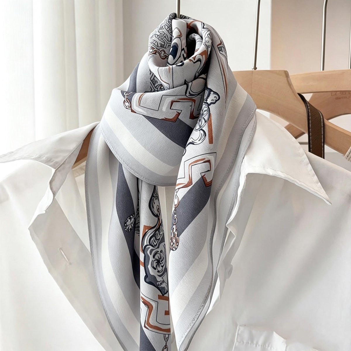 100% Mulberry Silk Scarf 26"x26" 65x65cm, Vintage Metallic Silk Crepe de Chine Square Scarf, Versatile Hair Bandana, Chic Neck Tie for Women