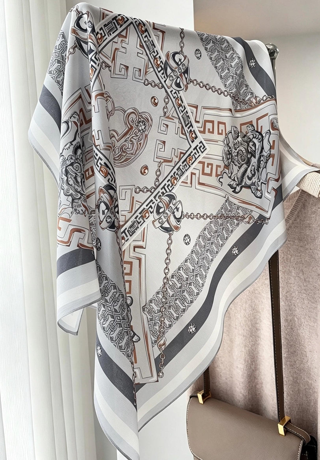 100% Mulberry Silk Scarf 26"x26" 65x65cm, Vintage Metallic Silk Crepe de Chine Square Scarf, Versatile Hair Bandana, Chic Neck Tie for Women