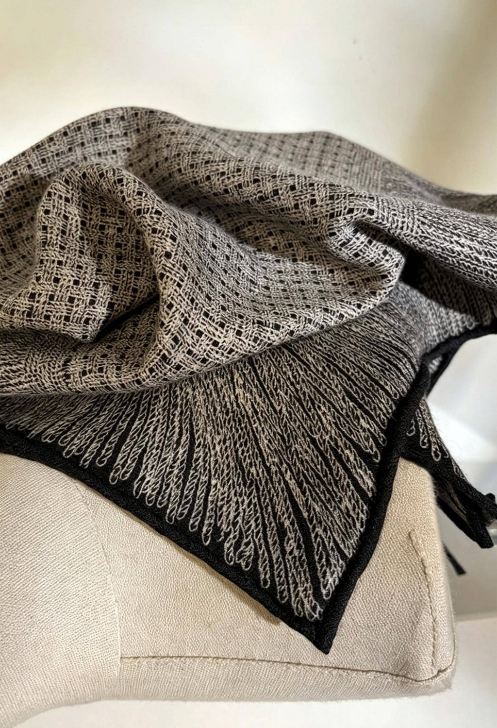 100% Mulberry Silk Scarf 27"x27" 68x68cm, Italian Tweed Texture Square Scarf, Luxury Silk Neck Wrap, Old Money Aesthetic Accessory
