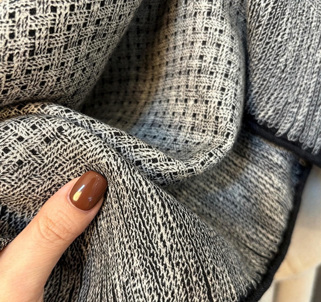 100% Mulberry Silk Scarf 27"x27" 68x68cm, Italian Tweed Texture Square Scarf, Luxury Silk Neck Wrap, Old Money Aesthetic Accessory