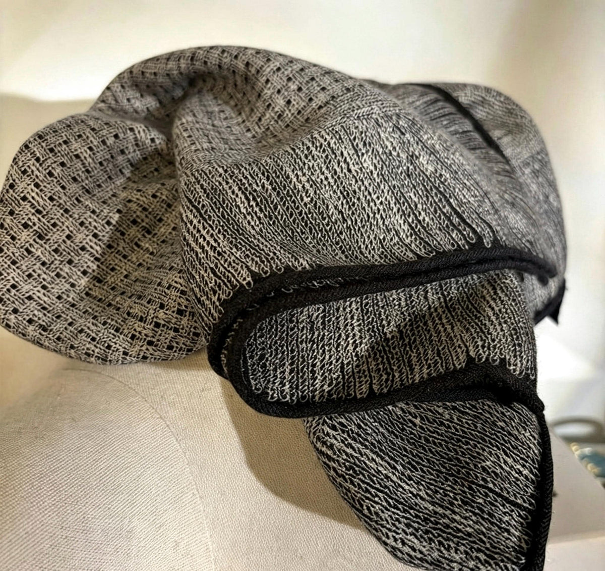 100% Mulberry Silk Scarf 27"x27" 68x68cm, Italian Tweed Texture Square Scarf, Luxury Silk Neck Wrap, Old Money Aesthetic Accessory