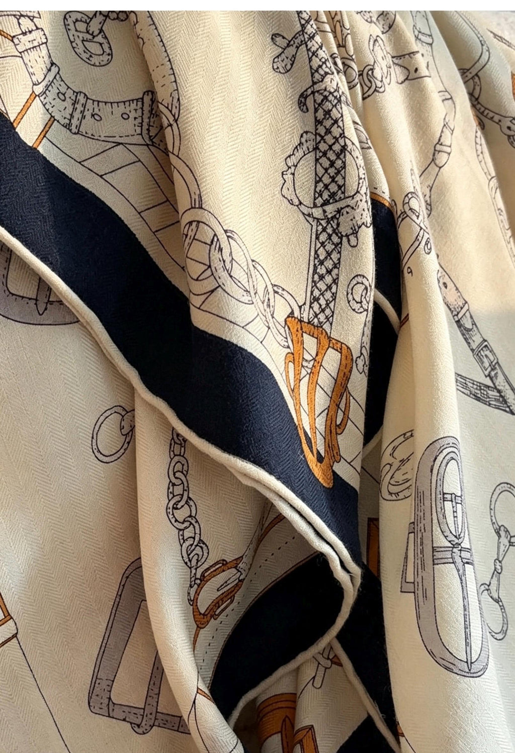 Silk Wool Scarf Shawl 53"x53" 135x135cm, Beige Equestrian Horse Scarf Large Square, Quiet Luxury Oversized Wrap, Warm Winter Shawl