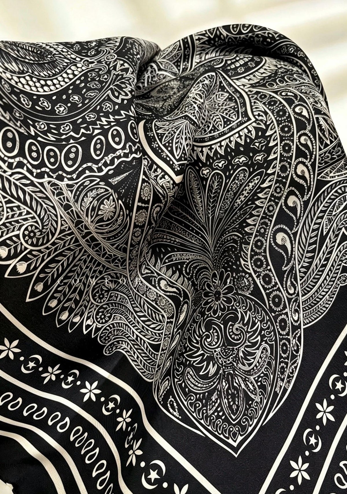 100% Mulberry Silk Scarf 27"x27" 68x68cm, Heavy Twill Silk Neckerchief, Luxury Royal Garden Floral Hair Scarf, Premium Gift for Her Wrap