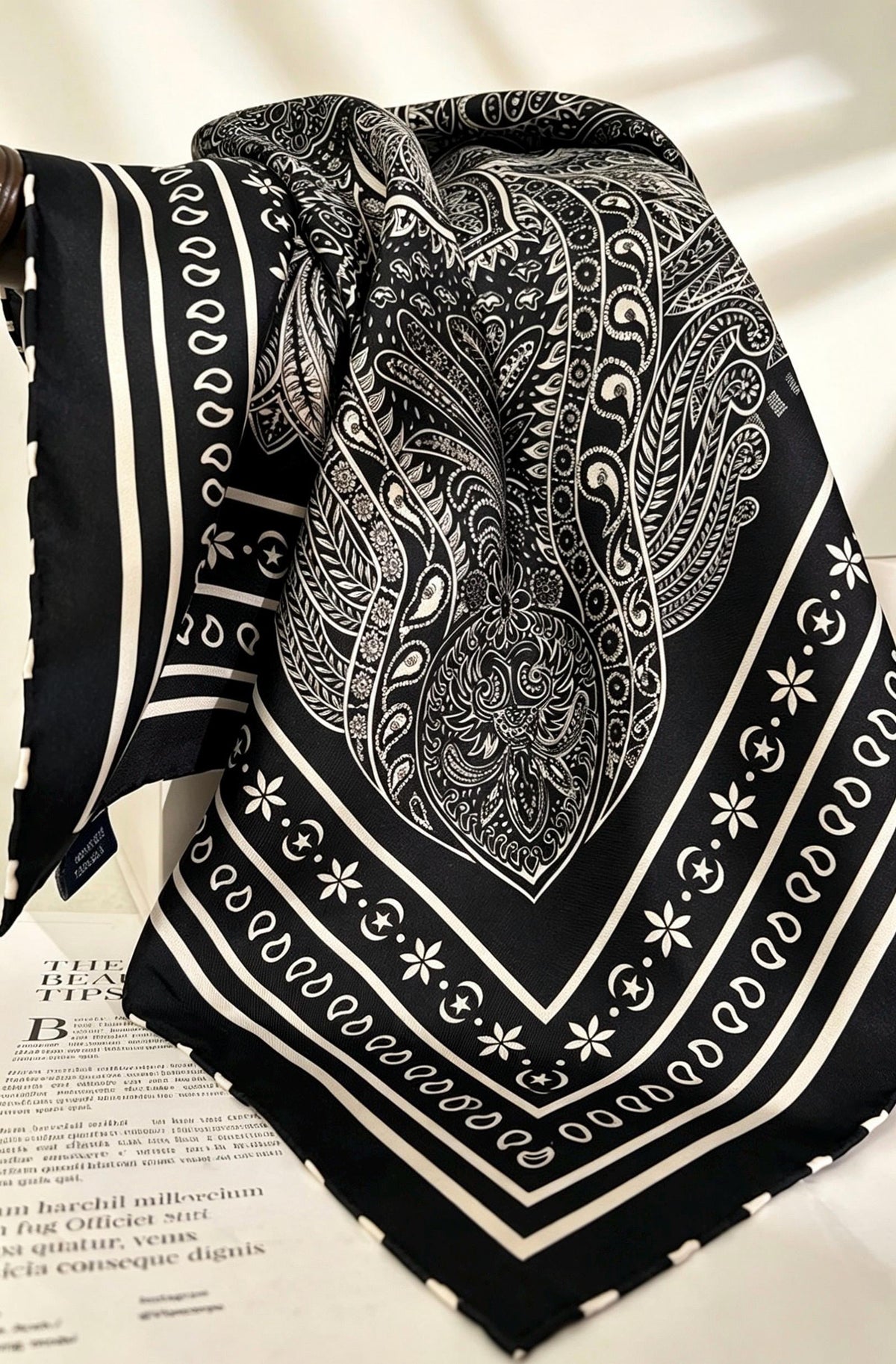 100% Mulberry Silk Scarf 27"x27" 68x68cm, Heavy Twill Silk Neckerchief, Luxury Royal Garden Floral Hair Scarf, Premium Gift for Her Wrap