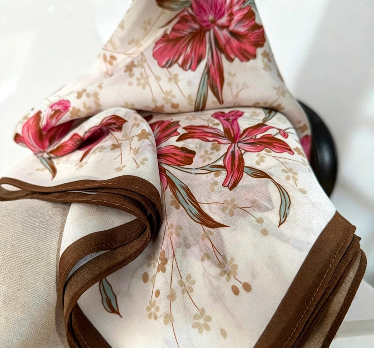 100% Silk Wool Scarf 26"x26" 65x65cm, Soft Pastel Pink Crepe De Chine Silk Scarf, Quiet Luxury Neckerchief, Old Money Aesthetic Bandana Gift