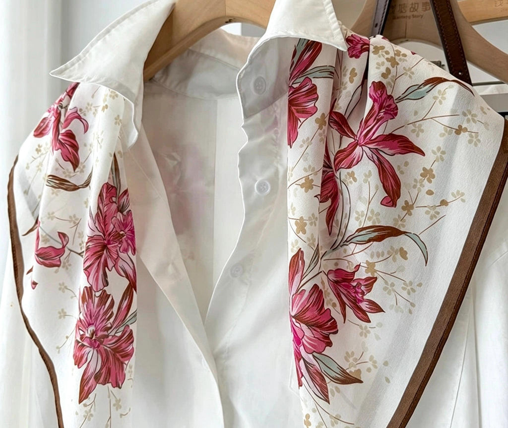 100% Silk Wool Scarf 26"x26" 65x65cm, Soft Pastel Pink Crepe De Chine Silk Scarf, Quiet Luxury Neckerchief, Old Money Aesthetic Bandana Gift