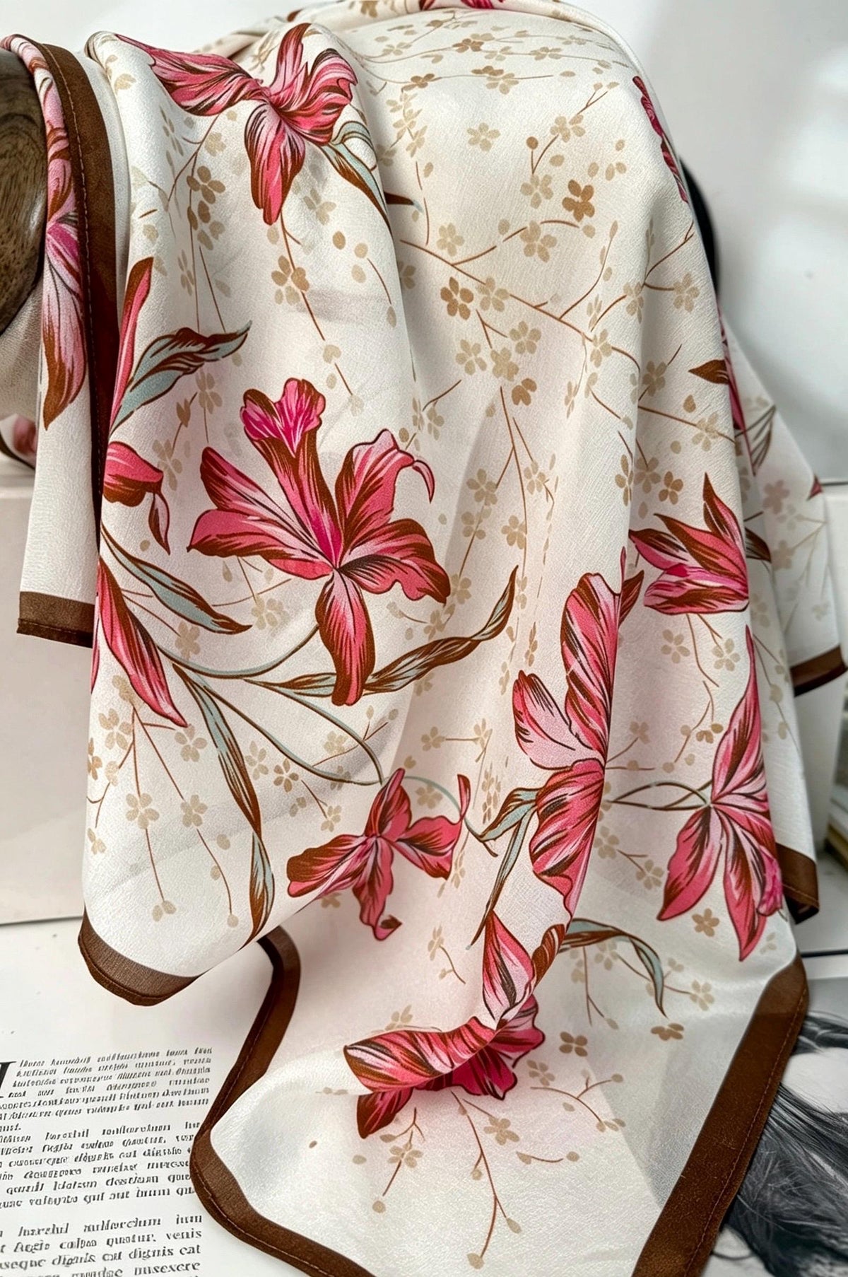 100% Silk Wool Scarf 26"x26" 65x65cm, Soft Pastel Pink Crepe De Chine Silk Scarf, Quiet Luxury Neckerchief, Old Money Aesthetic Bandana Gift