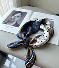 100% Mulberry Silk Scarf 26”x26” 65×65 cm | Hualuo Heritage Silk, Black White Polka Dot Neckerchief, Chinese Style Luxury Gift for Her
