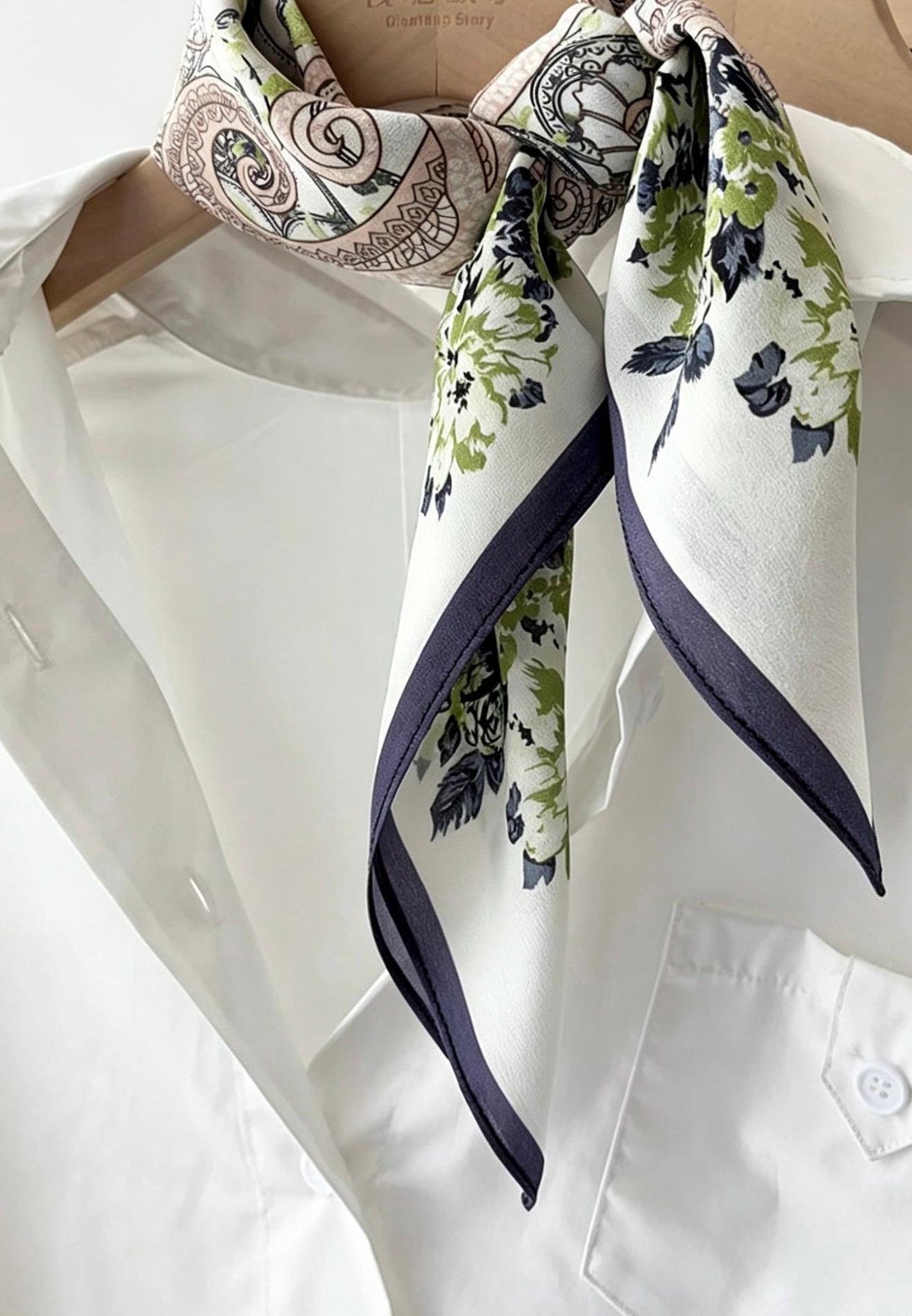 100% Mulberry Silk Scarf 26x26” 65x65cm - Romantic Spring Pastel Silk Crepe de Chine Square Neckerchief - Lightweight Summer Scarf for Her