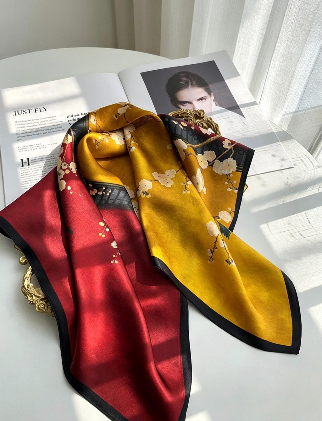 100% Silk Wool Scarf 26"x26" 65x65cm, Modern Chinese Style Silk Scarf, Quiet Luxury Decorative Bandana, Old Money Aesthetic Chic Gift