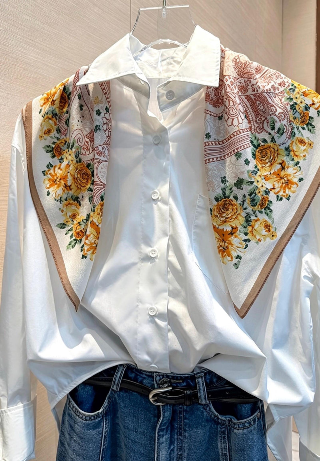 100% Mulberry Silk Scarf 26”x26” 65×65 cm, Vintage Caramel Rose Silk Scarf, Luxury Floral Hair Scarf, Silk Neck Kerchief