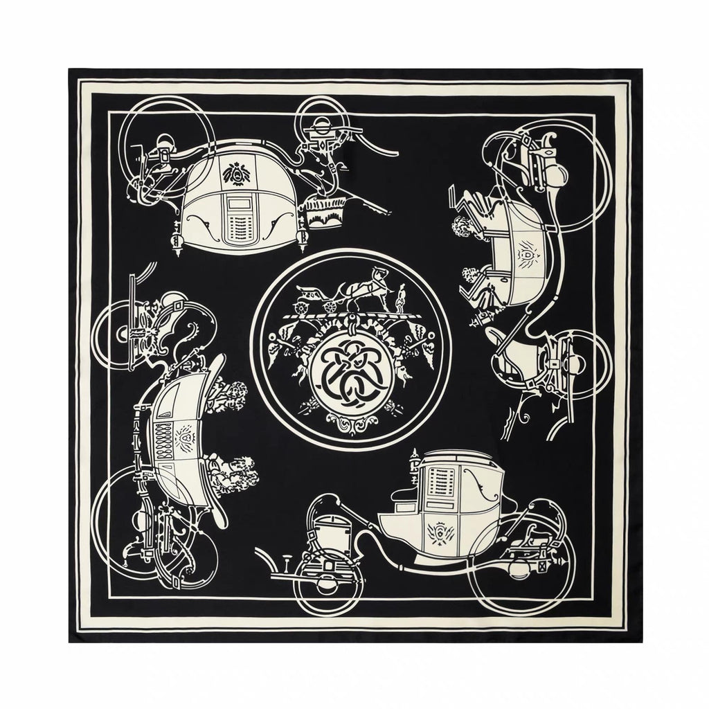 100% Mulberry Silk Scarf 35"x35" 88x88cm, Black and White Silk Shawl, French Chic Silk Head Scarf, Quiet Luxury Neck Scarf, Gift for Her