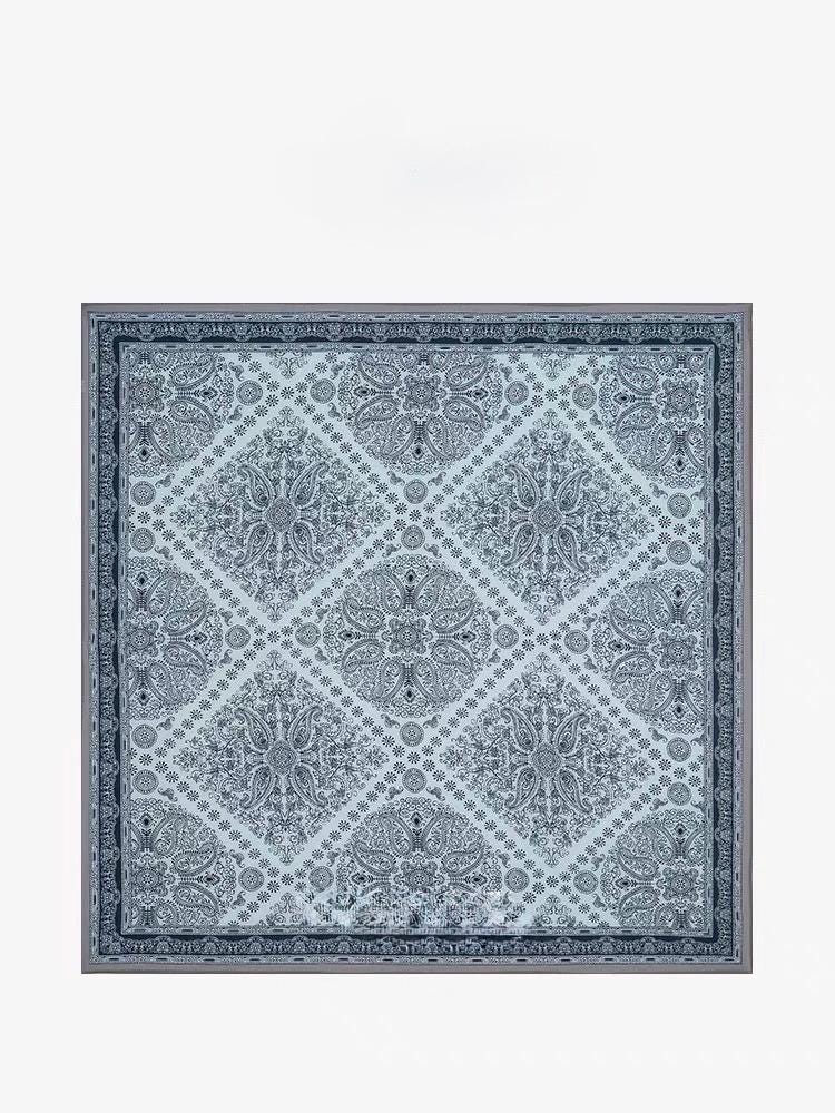 100% Mulberry Silk Scarf 26x26" 65x65CM, Sea Salt Blue Silk Crepe De Chine Square Scarf, Minimalist Neck Scarf, Gift for Her, Chic Wrap