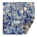 100% Wool Silk Blend Scarf 53"x53" 135x135cm, Reversible Double Sided Shawl, Romantic Ice Blue Wrap, Luxury Warm Winter Gift for Her