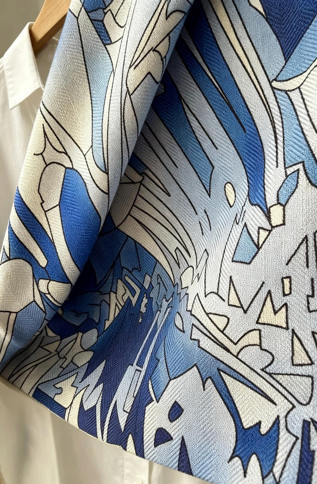100% Wool Silk Blend Scarf 53"x53" 135x135cm, Reversible Double Sided Shawl, Romantic Ice Blue Wrap, Luxury Warm Winter Gift for Her