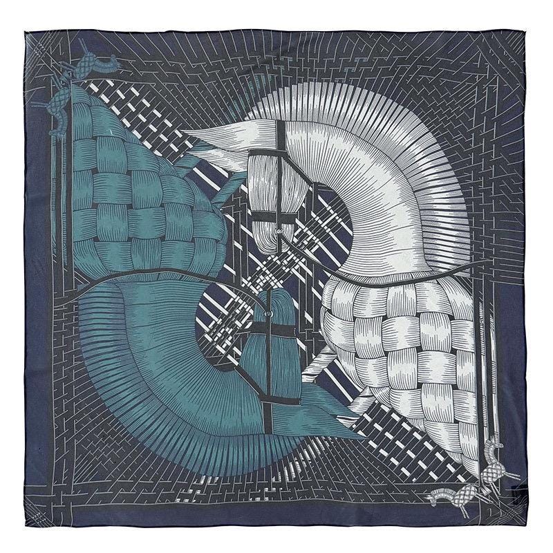 100% Mulberry Silk Scarf 26"x26" 65x65cm, Vintage Horse Print, Silk Georgette Sheer Square Wrap, European Equestrian Gift for Her