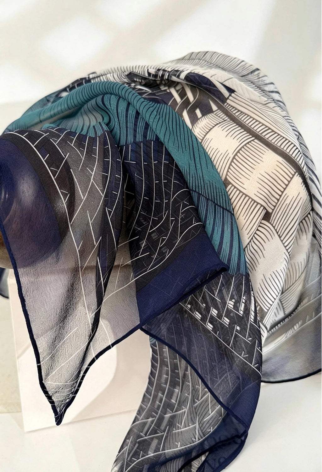 100% Mulberry Silk Scarf 26"x26" 65x65cm, Vintage Horse Print, Silk Georgette Sheer Square Wrap, European Equestrian Gift for Her