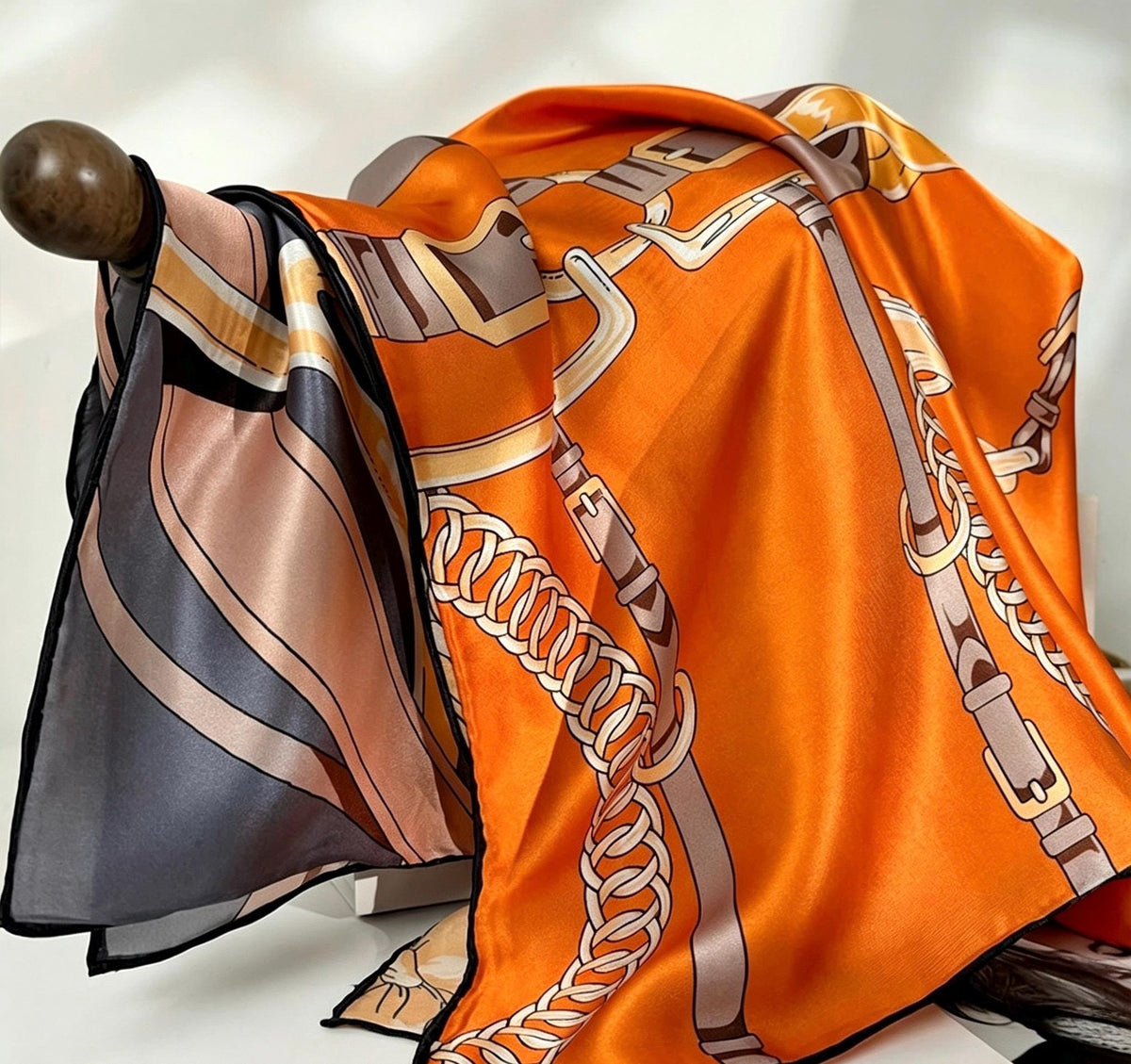 100% Mulberry Silk Scarf 42"x42" 108x108cm, Luxury Hangzhou Silk Satin Scarf, Quiet Luxury Large Bandana, Old Money Aesthetic Gift for Her