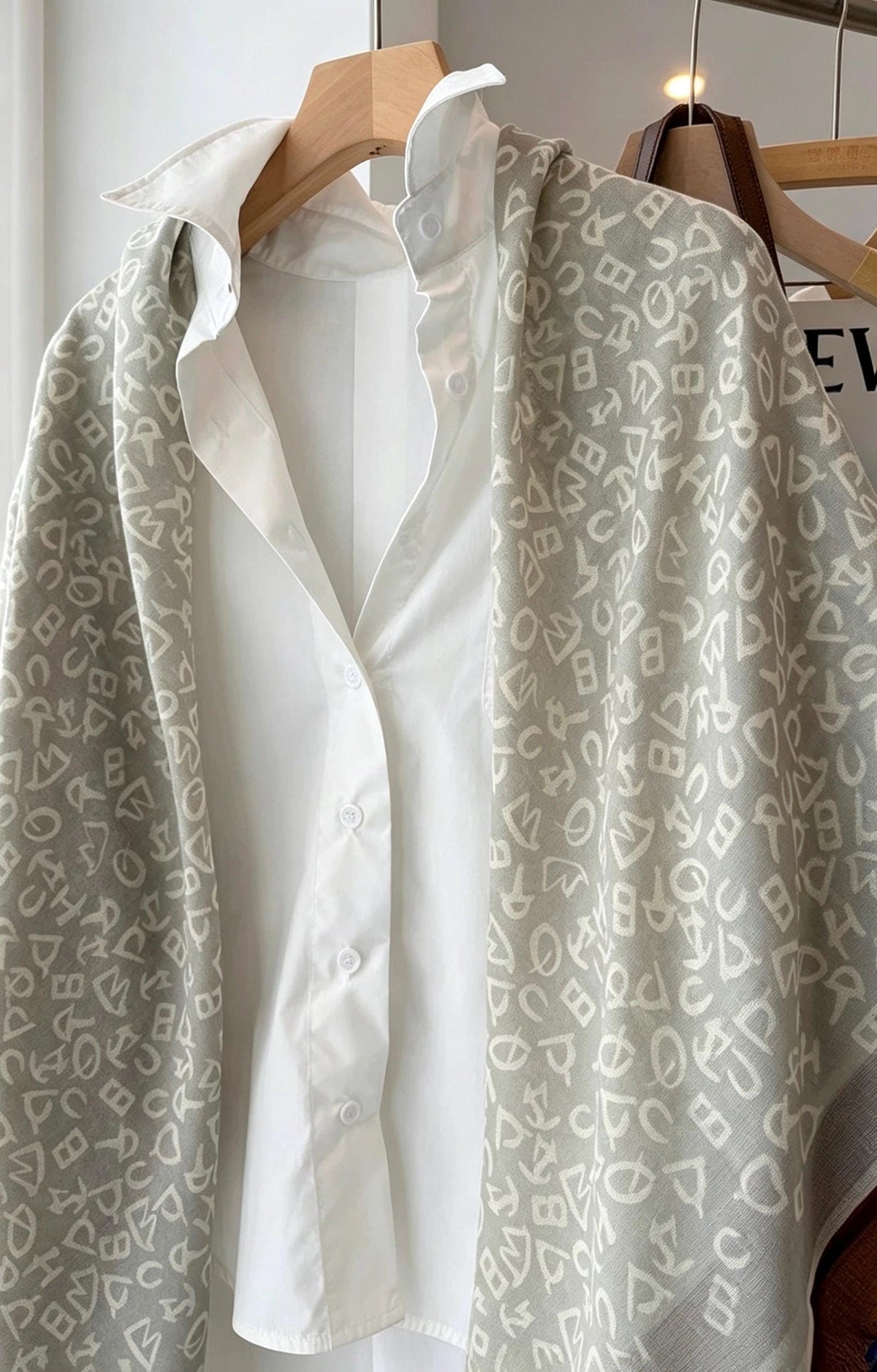 100% Silk Wool Scarf 53"x53" 135x135cm, Luxury Muted Gray Shawl, Quiet Luxury Large Square Scarf, Old Money Aesthetic Gift for Her