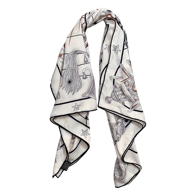 Silk Wool Scarf 53"x53" 135x135cm, Vintage Equestrian Heritage Silk Wool Blend Square Shawl, Luxury Collector Gift for Her
