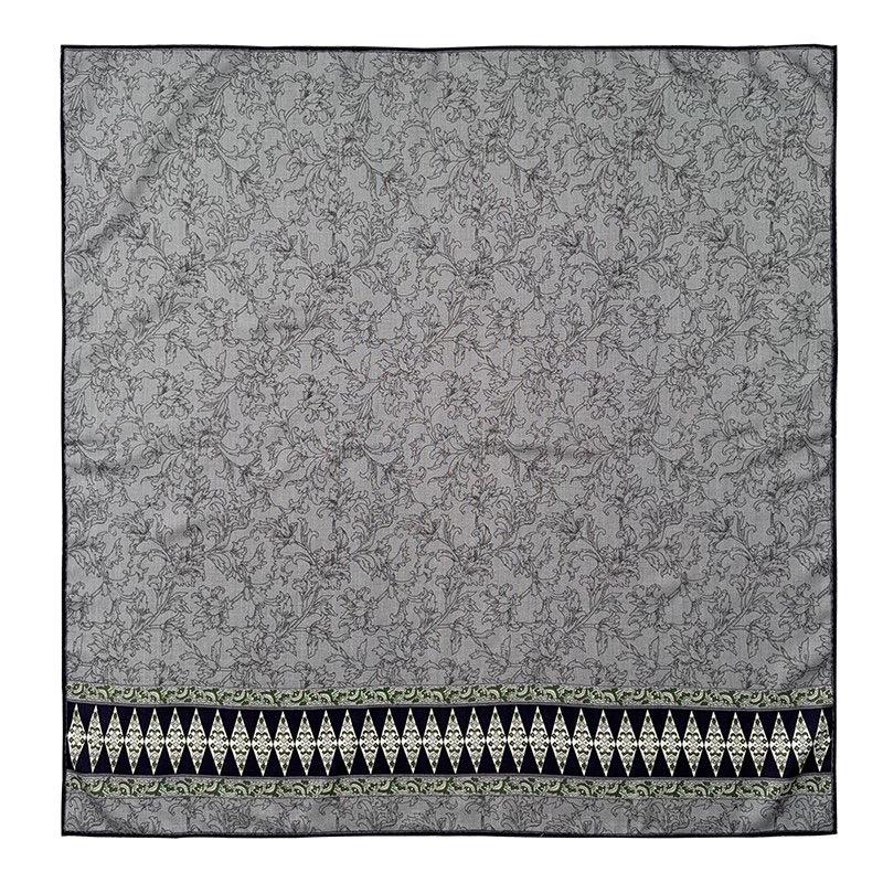 Silk Wool Scarf 33"x33" 85x85cm, Rustic Smoky Grey Silk Wool Blend Square Shawl, Lightweight Air Condition Wrap, Gift for Her