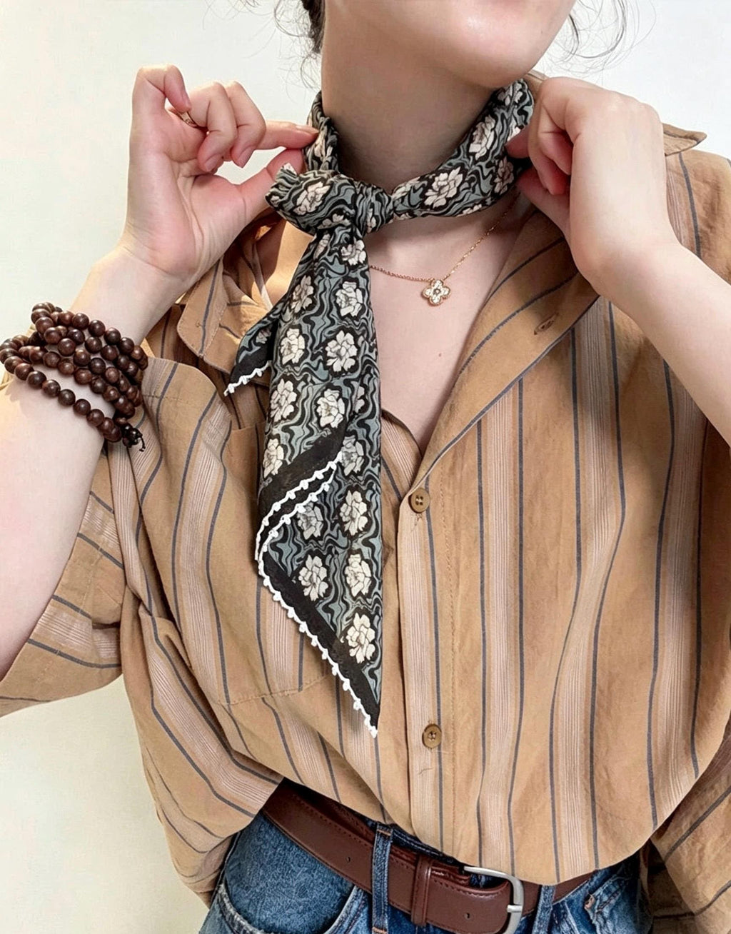100% Mulberry Silk Scarf 26"x26" 65x65cm, Muted Morandi Grey Silk Crepe de Chine Square Scarf, Vintage Classical Gift for Her