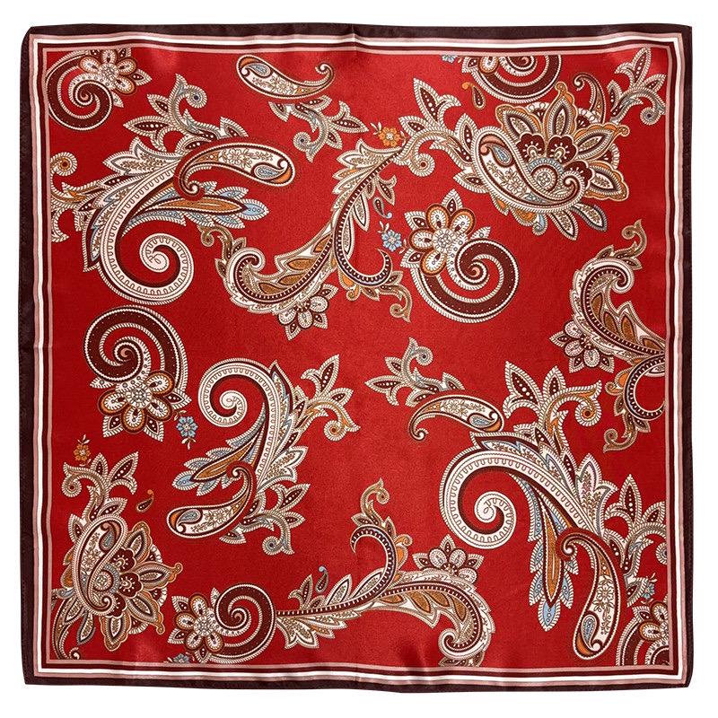100% Mulberry Silk Scarf 21"x21" 53x53cm, Dunhuang Color Oriental Mandala Silk Square Scarf, Bandana Neckwear, Gift for Her