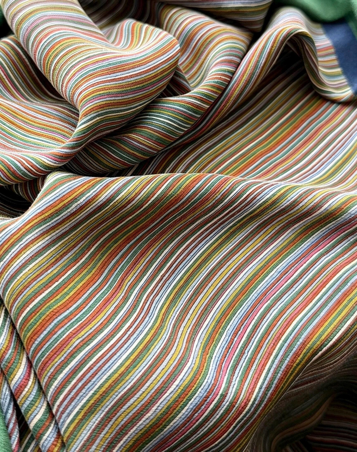 100% Mulberry Silk Scarf 26"x26" 65x65cm, Vintage Ethnic Color Block Stripe Silk Crepe de Chine Square Scarf, Artistic Gift for Her