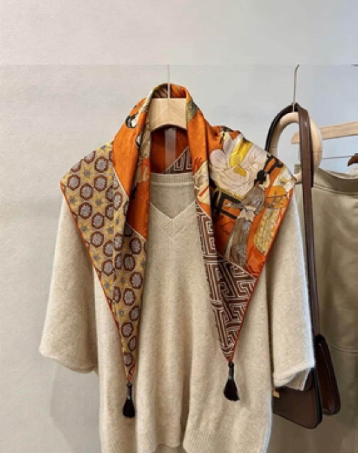 100% Mulberry Silk Scarf 26"x26" 65x65cm, Heavyweight Xiangyun Silk Dunhuang Square Scarf, Oriental Shawl Wrap, Gift for Her