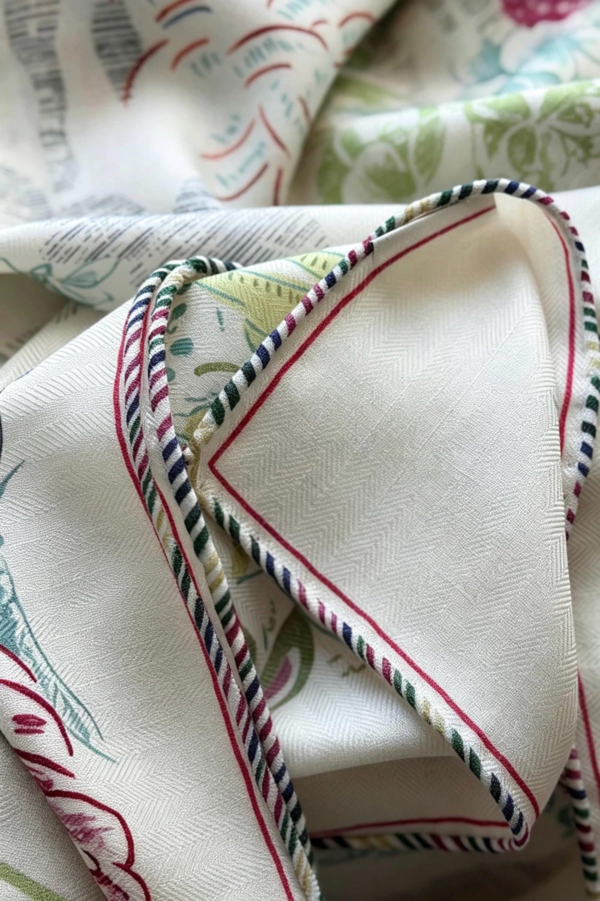 Silk Wool Scarf 53"x53" 135x135cm, Watercolor Forest Soft Floral Silk Wool Blend Square Shawl, Whimsical Garden Gift for Her