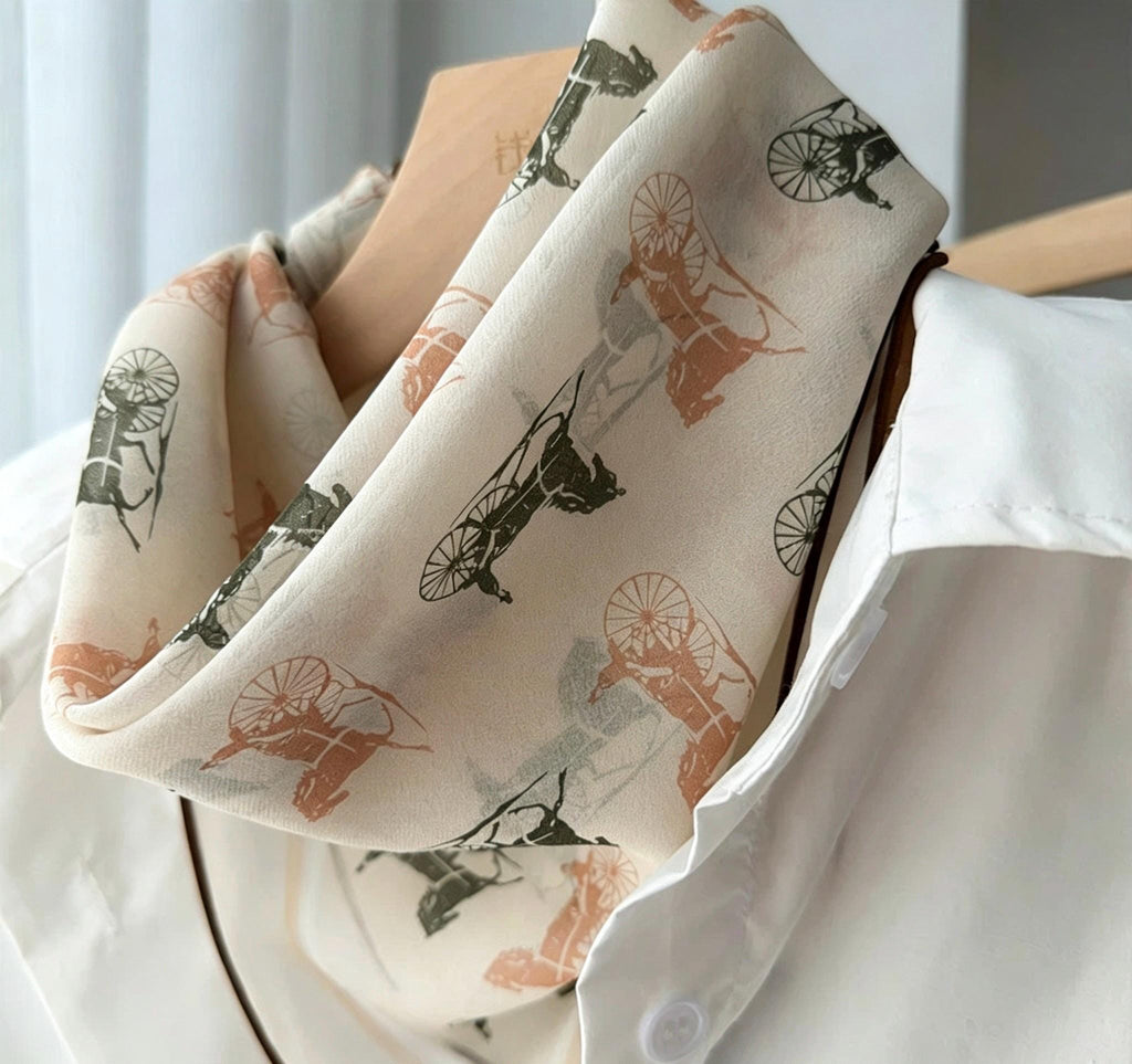 100% Mulberry Silk Scarf 26"x26" 65x65cm, Sheer Silk Georgette Floral Square Scarf, Fresh Elegant Neckwear, Spring Summer Gift for Her