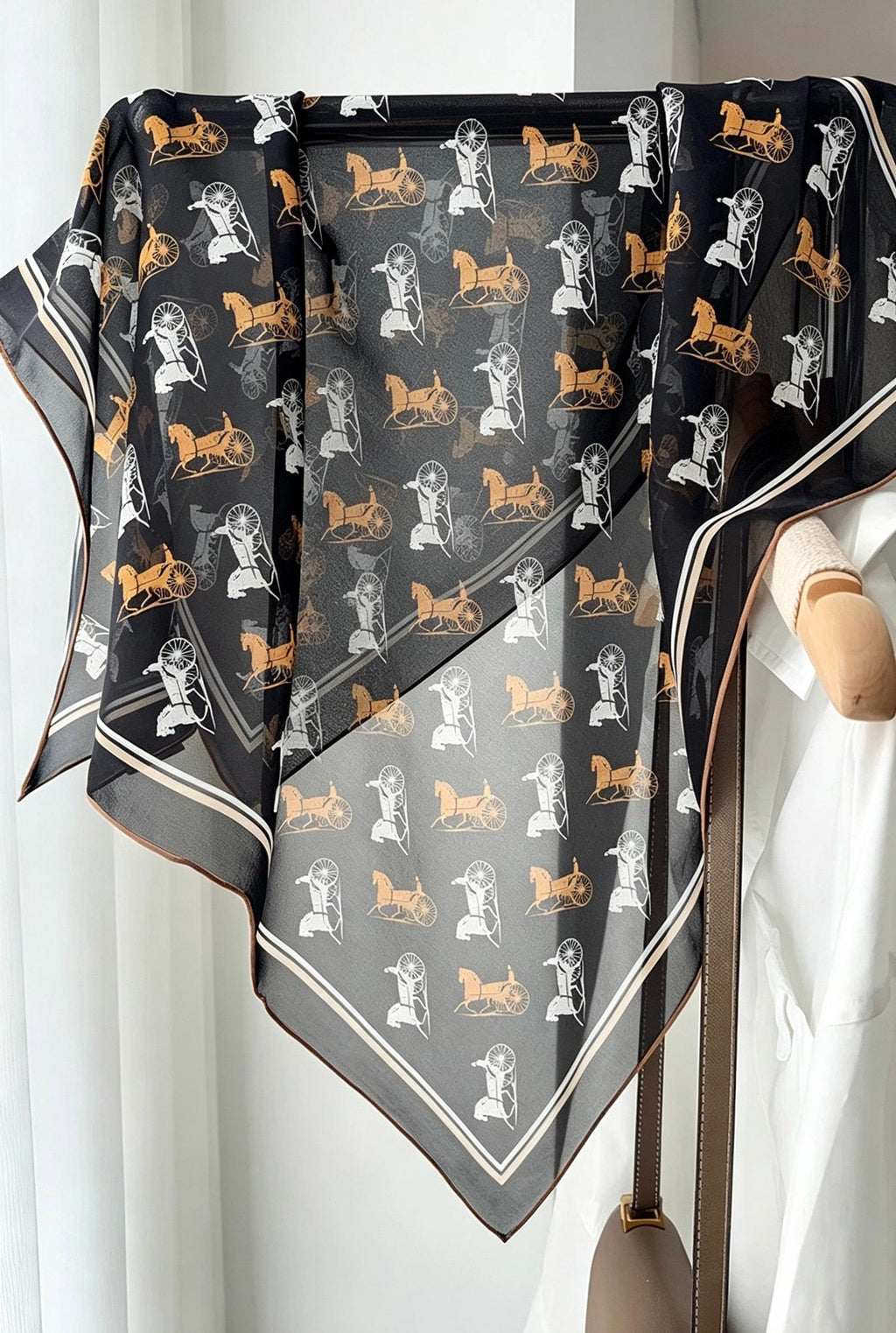 100% Mulberry Silk Scarf 26"x26" 65x65cm, Sheer Silk Georgette Floral Square Scarf, Fresh Elegant Neckwear, Spring Summer Gift for Her