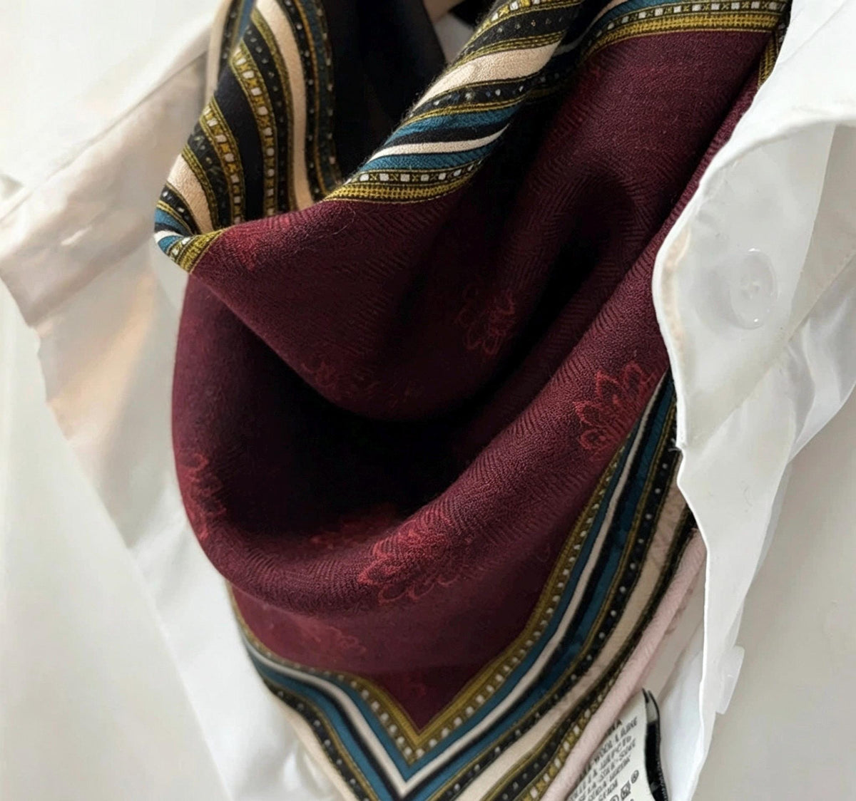 Silk Wool Scarf 26"x26" 65x65cm, Italian Style Four Grid Color Block Silk Wool Square Scarf, Neckwear Shawl Wrap, Winter Gift for Her
