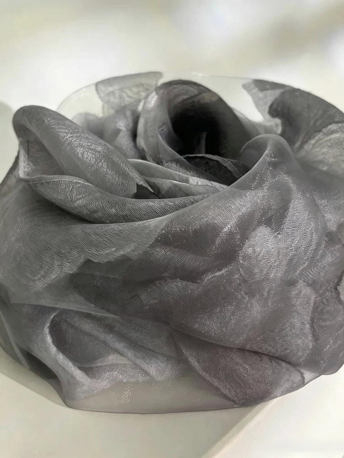 Wrapwhisper 3D Rose Cut-Flower Organza Silk Shawl – Elegant Gradient Floral Wrap, Sheer Wedding Scarf, Lightweight Oversized Women’s Stole