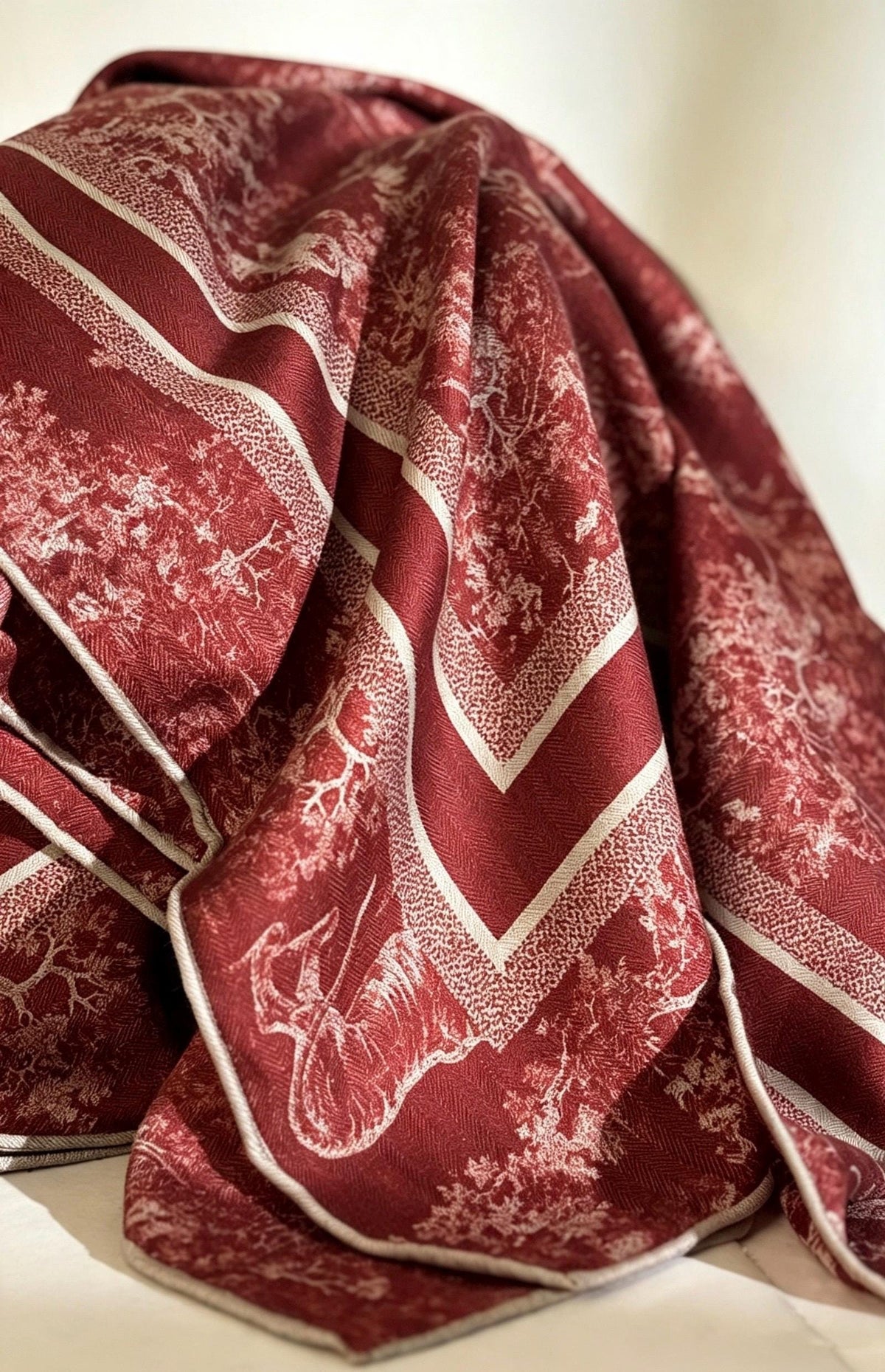 Silk Wool Scarf 35"x35" 88x88cm, Heavyweight Jungle Botanical Silk Wool Blend Square Scarf, Elegant Spring Autumn Shawl Gift for Her