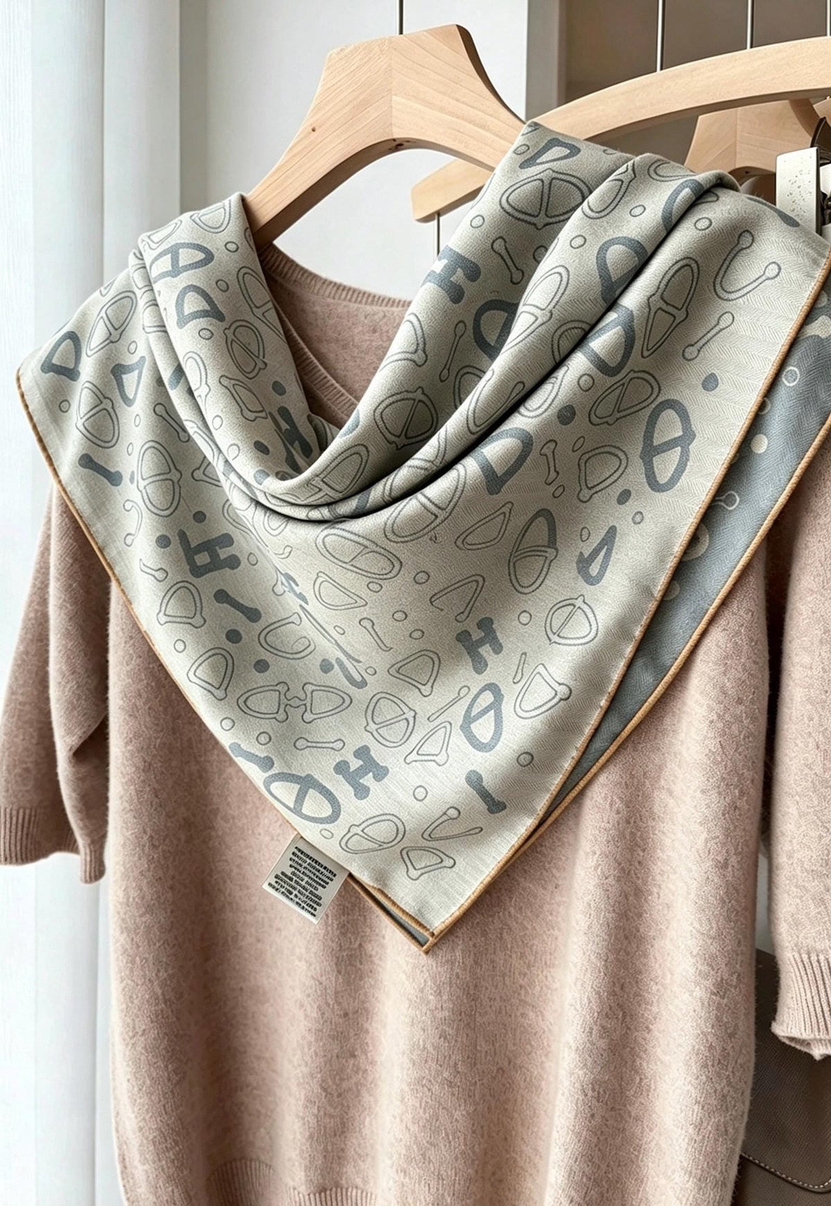 Silk Wool Scarf 35"x35" 88x88cm, Dusty Blue Reversible Silk Wool Square Scarf, Winter Shawl Wrap, Elegant Gift for Her
