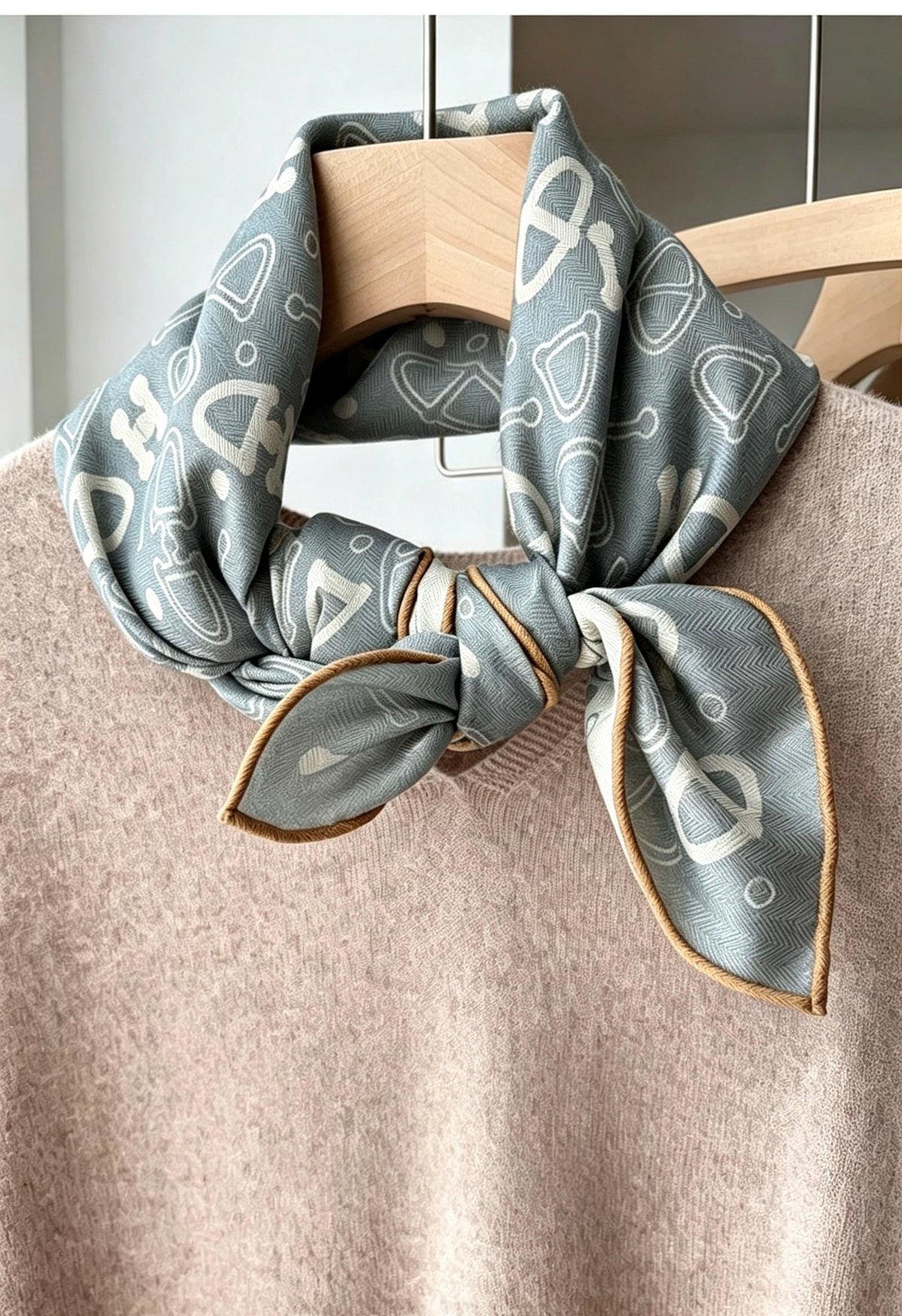 Silk Wool Scarf 35"x35" 88x88cm, Dusty Blue Reversible Silk Wool Square Scarf, Winter Shawl Wrap, Elegant Gift for Her