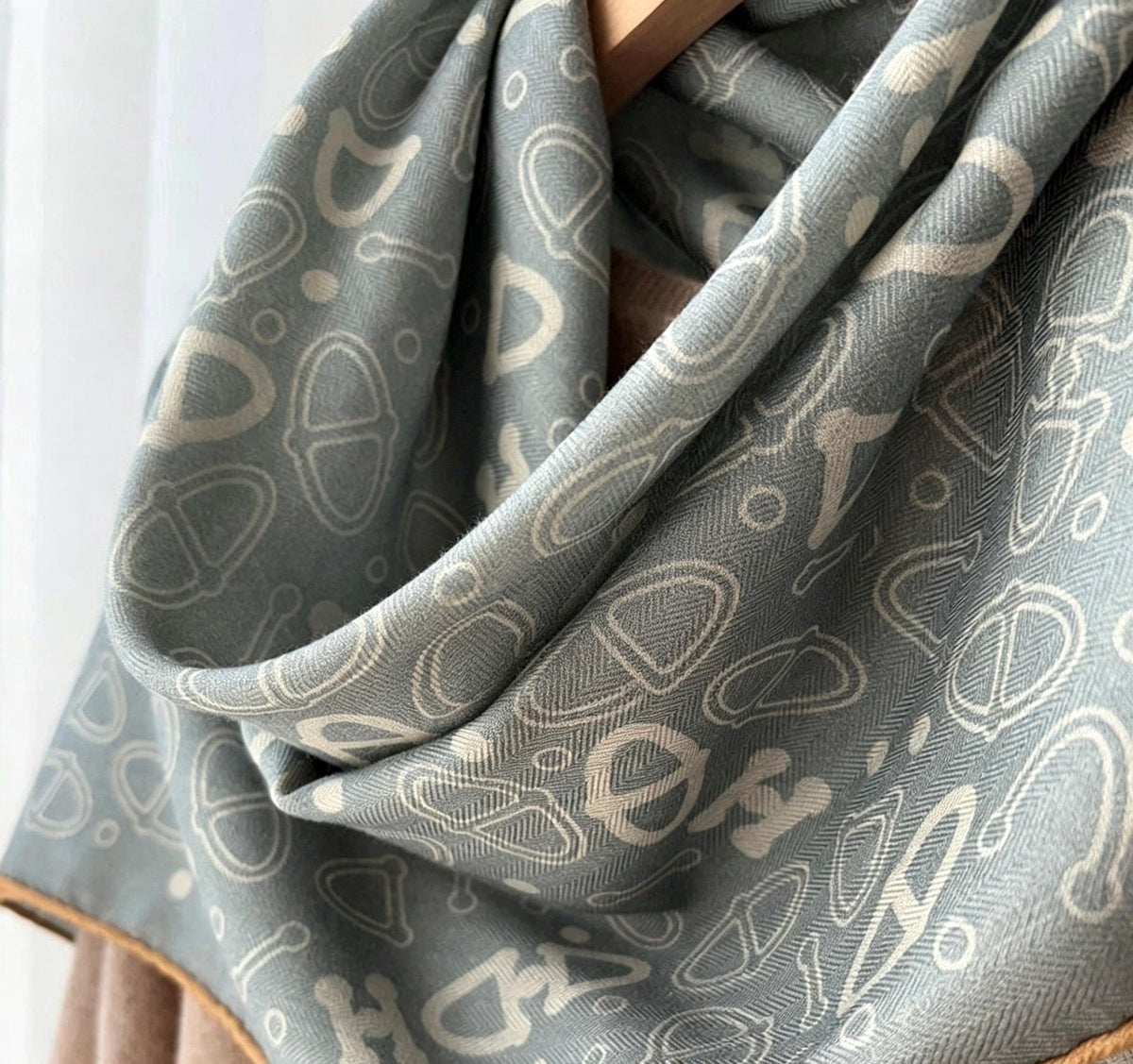 Silk Wool Scarf 35"x35" 88x88cm, Dusty Blue Reversible Silk Wool Square Scarf, Winter Shawl Wrap, Elegant Gift for Her