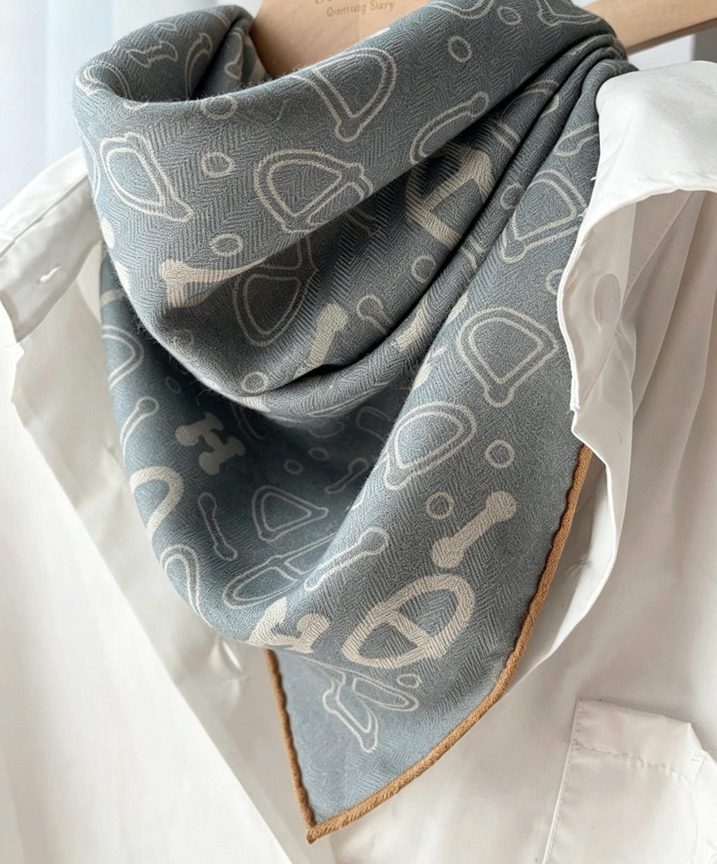 Silk Wool Scarf 35"x35" 88x88cm, Dusty Blue Reversible Silk Wool Square Scarf, Winter Shawl Wrap, Elegant Gift for Her