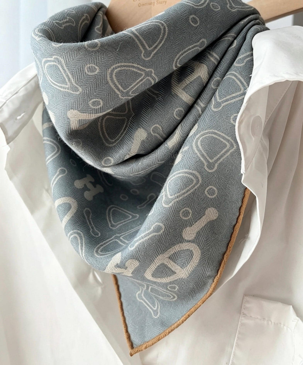 Silk Wool Scarf 35"x35" 88x88cm, Dusty Blue Reversible Silk Wool Square Scarf, Winter Shawl Wrap, Elegant Gift for Her
