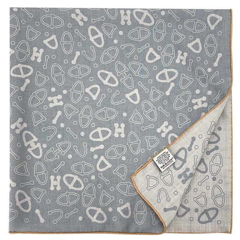 Silk Wool Scarf 35"x35" 88x88cm, Dusty Blue Reversible Silk Wool Square Scarf, Winter Shawl Wrap, Elegant Gift for Her