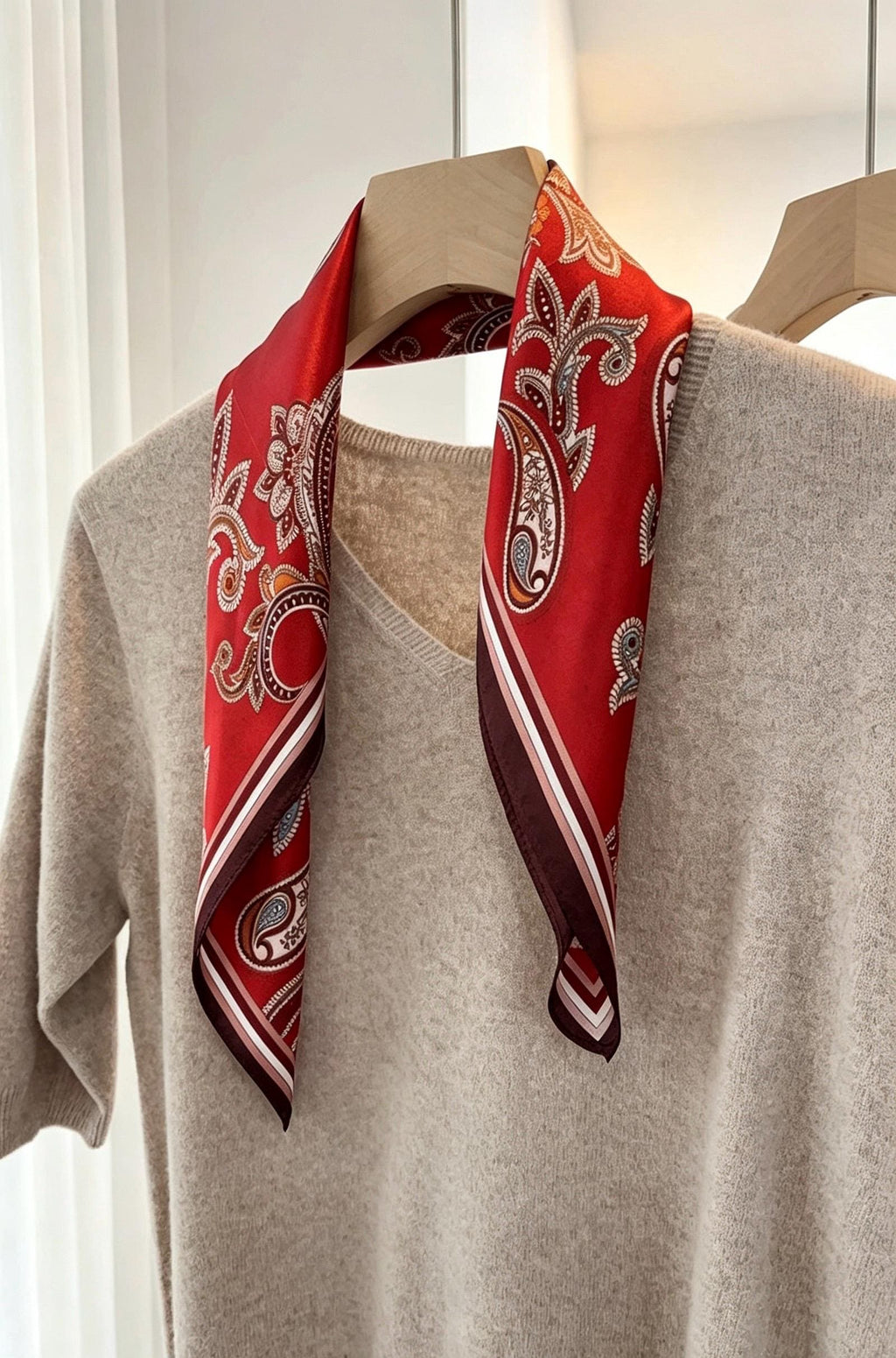 100% Mulberry Silk Scarf 21"x21" 53x53cm, Dunhuang Color Oriental Mandala Silk Square Scarf, Bandana Neckwear, Gift for Her