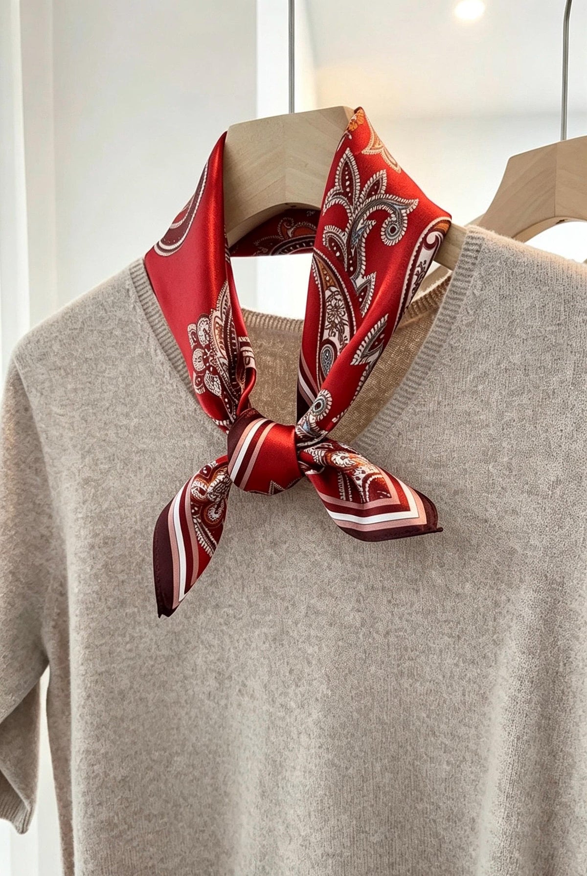 100% Mulberry Silk Scarf 21"x21" 53x53cm, Dunhuang Color Oriental Mandala Silk Square Scarf, Bandana Neckwear, Gift for Her