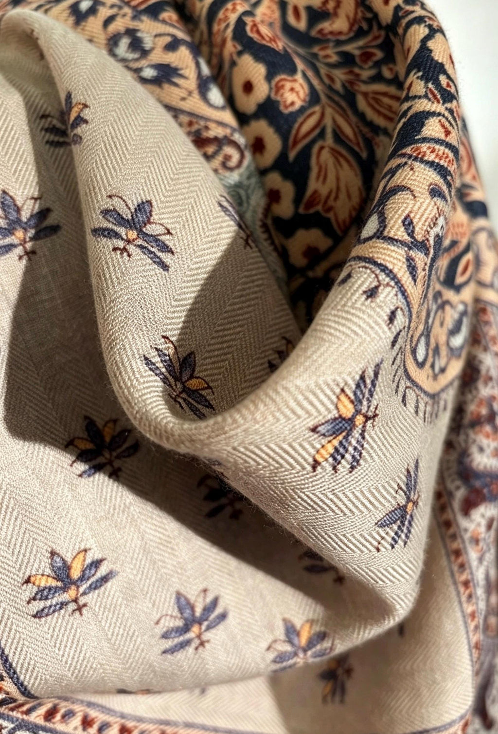 Silk Wool Scarf 35"x35" 88x88cm, Elegant Dusty Blue Silk Wool Square Scarf, Classic Soft Shawl Wrap, Sophisticated Gift for Her