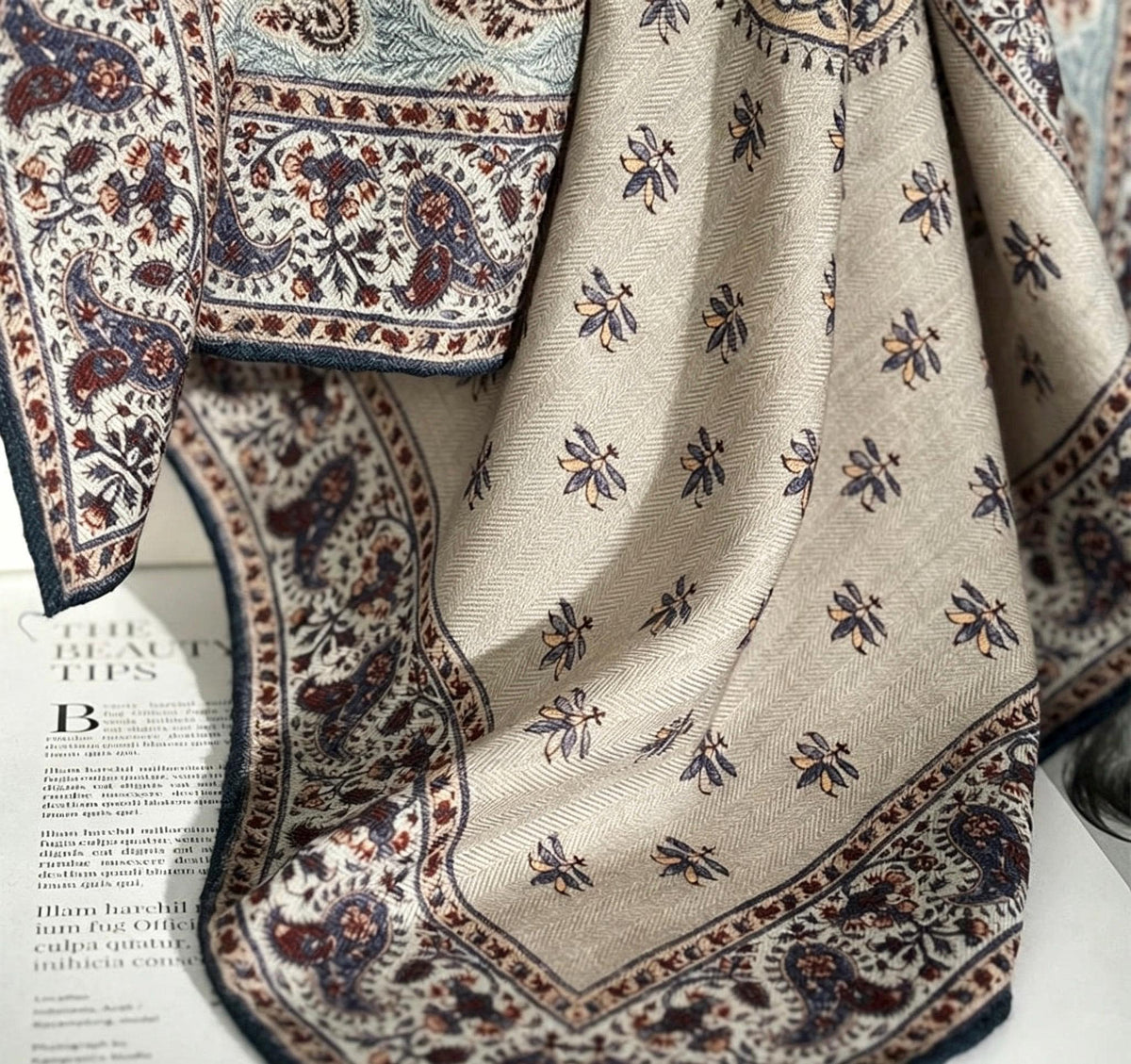 Silk Wool Scarf 35"x35" 88x88cm, Elegant Dusty Blue Silk Wool Square Scarf, Classic Soft Shawl Wrap, Sophisticated Gift for Her