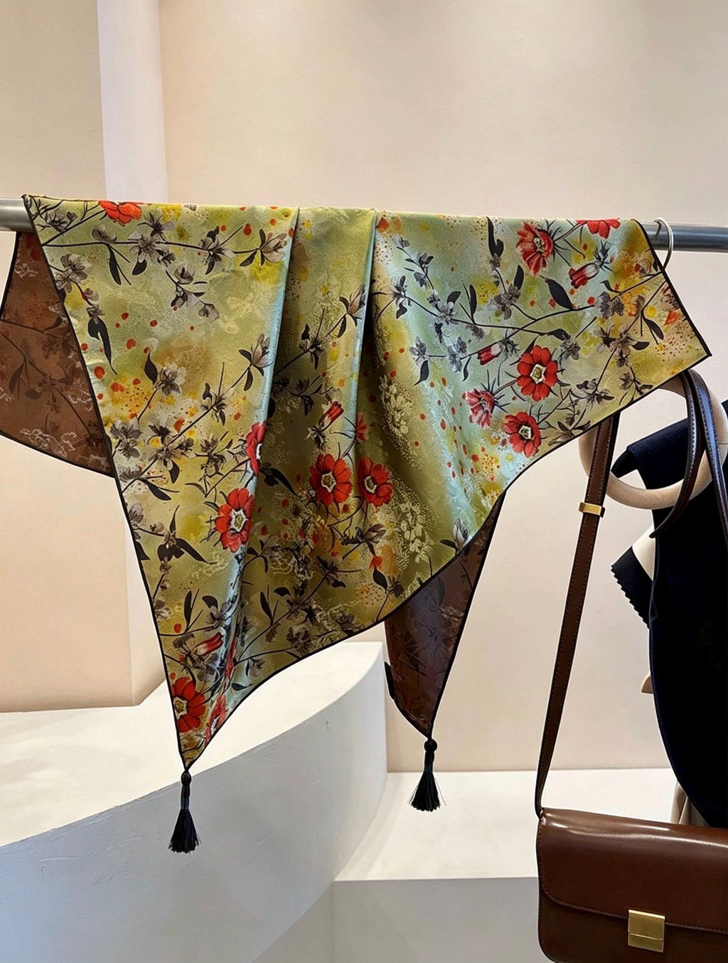 100% Mulberry Silk Scarf 26"x26" 65x65cm, Heavyweight Xiangyun Silk Dunhuang Square Scarf, Oriental Shawl Wrap, Gift for Her